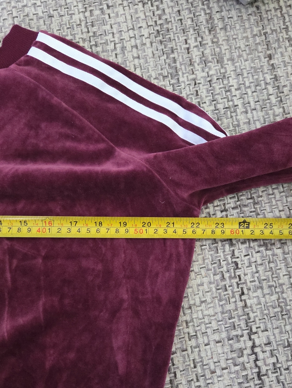 Adidas Originals Burgundy Velour Tracksuit Set Y2K 3 Stripe Jacket Pants M - Picture 10 of 16